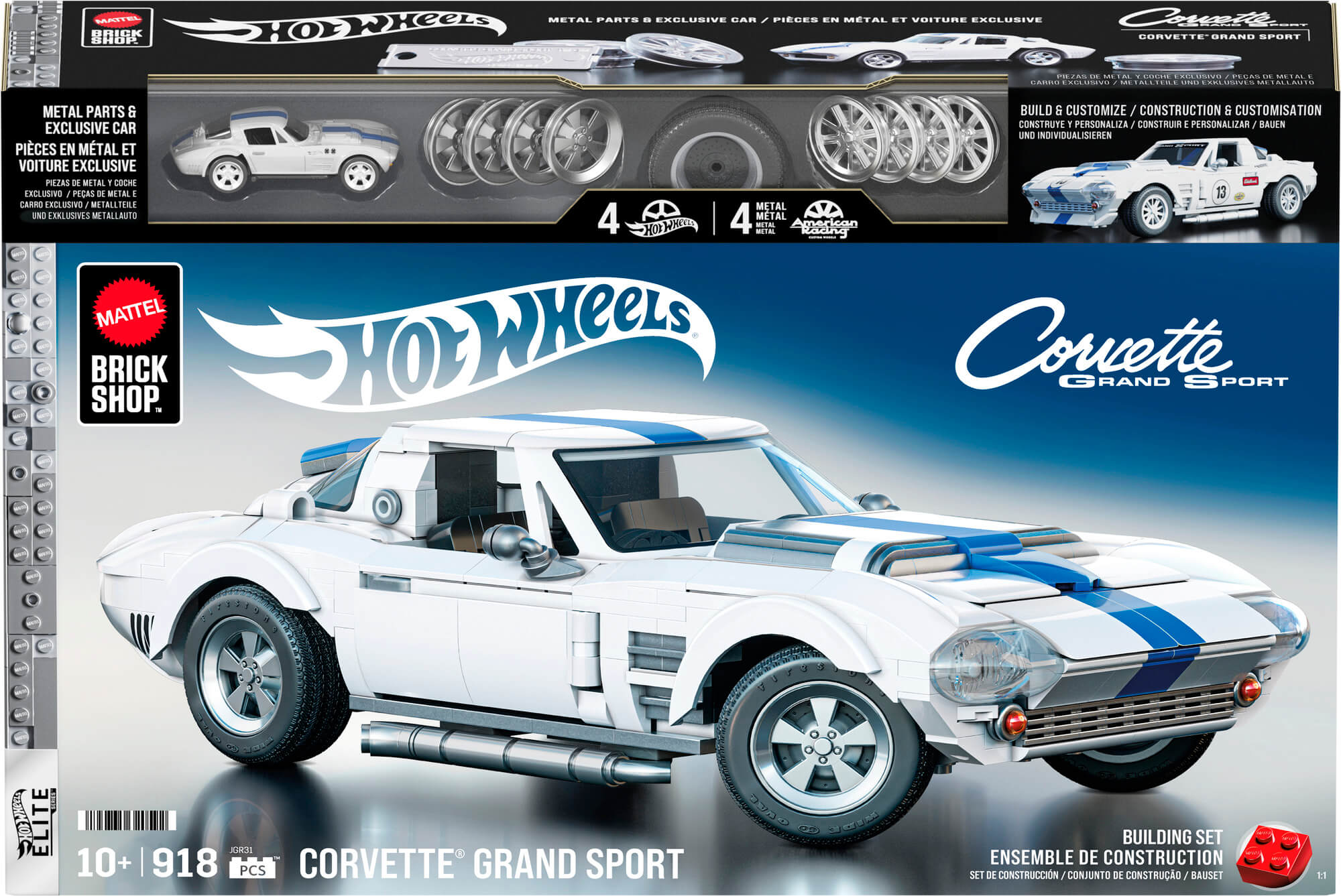 MATTEL BRICK SHOP HOT WHEELS konstruktorius – Corvette Grand Sport (JGR31)