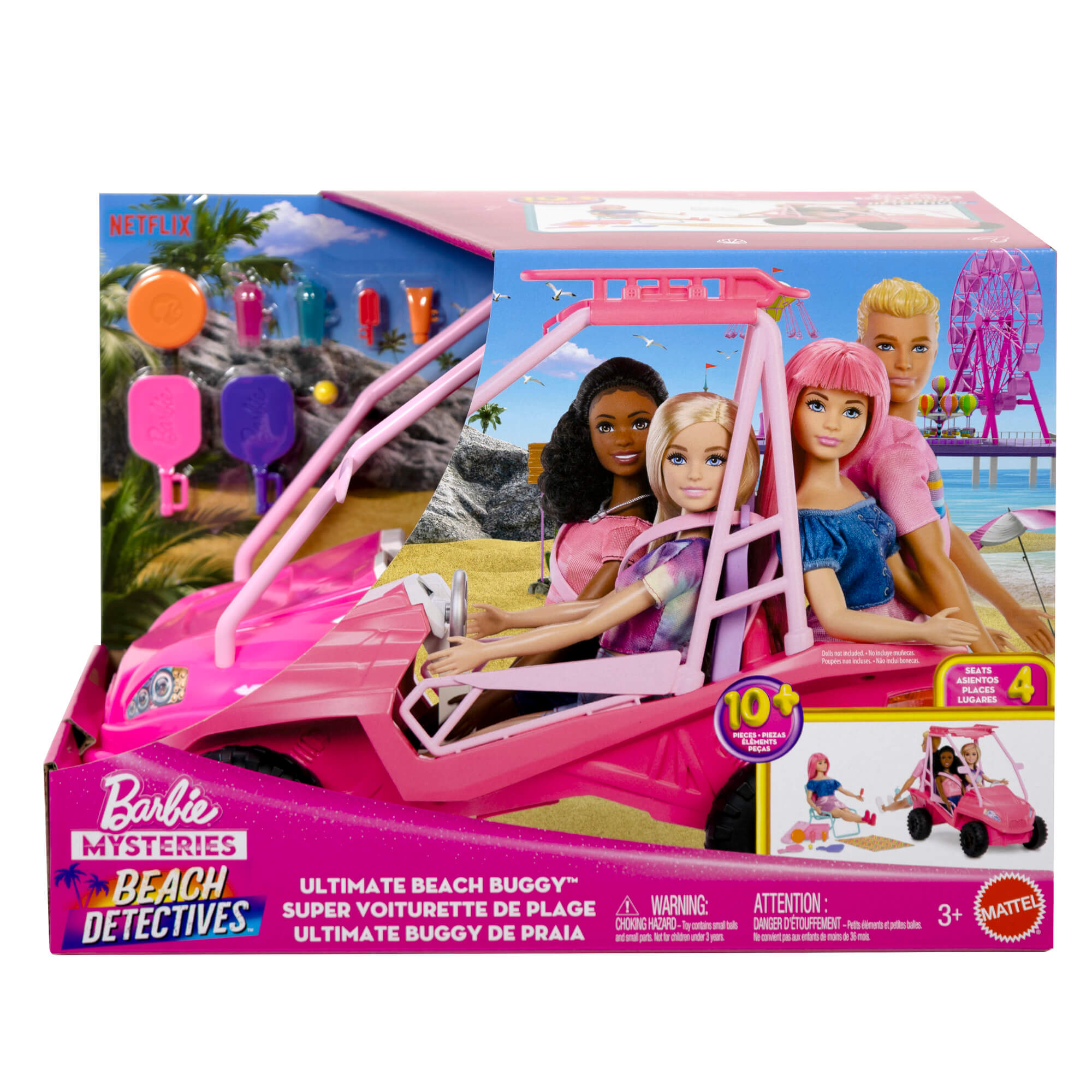 BARBIE MYSTERIES BEACH BUGGY paplūdimio automobilis (JFV68)