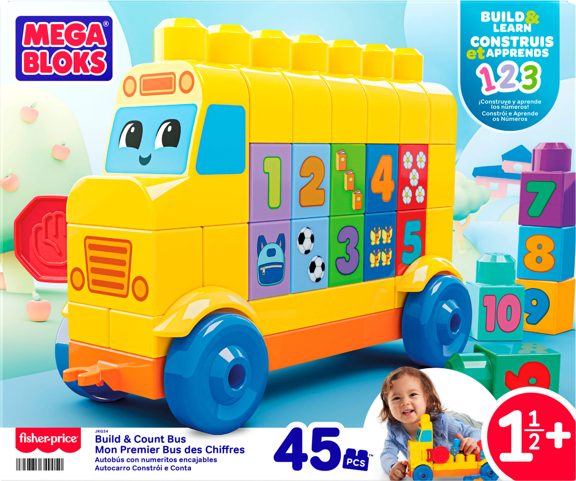MEGA BLOKS konstravimo ir skaičiavimo autobusas (JKG34)
