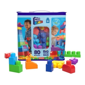MEGA BLOKS kaladėlių rinkinys (krepšyje 80 det.) (DCH63)