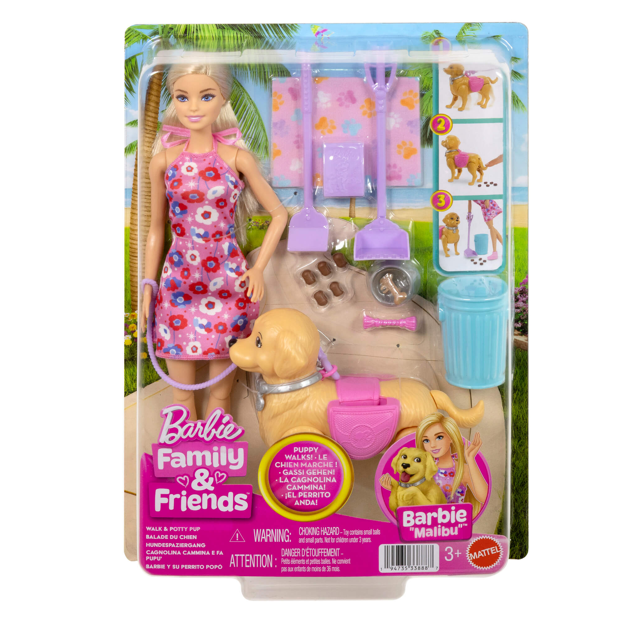 BARBIE WALK AND POTTY lėlės rinkinys (JJB46)