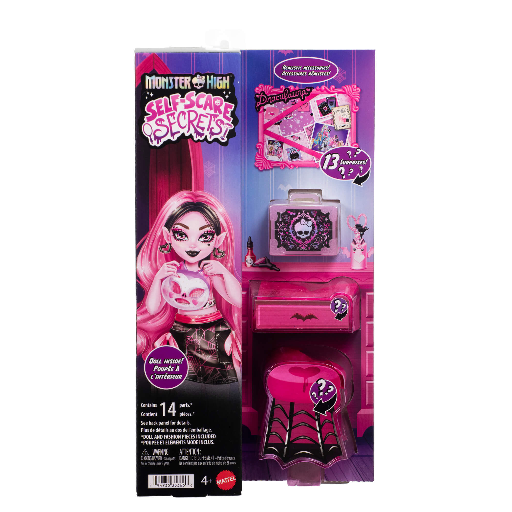 MONSTER HIGH SELF-SCARE SECRETS Drakulauros rinkinys