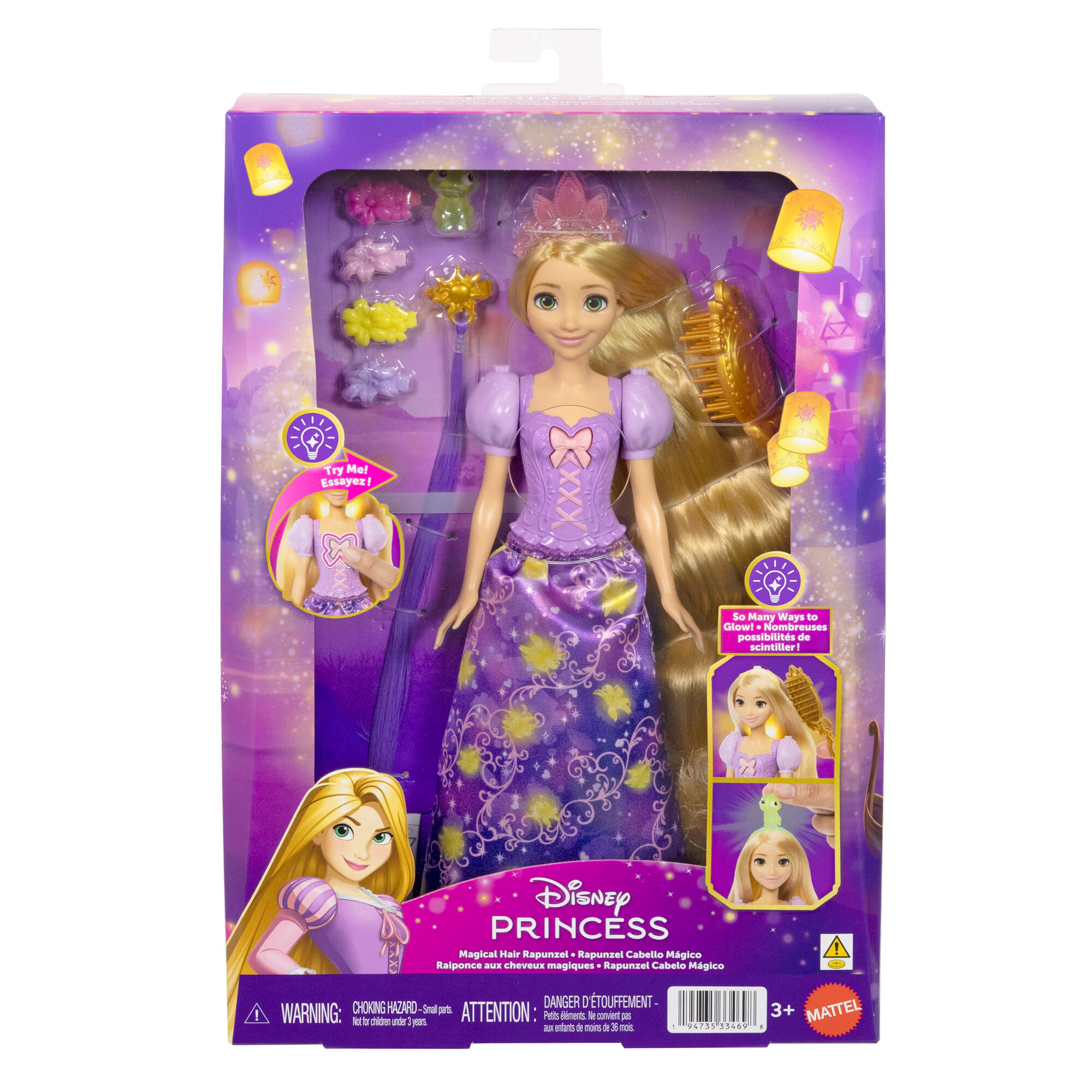 DISNEY PRINCESS RUPUNZEL interaktyvi lėlė Auksaplaukė (JHL46)