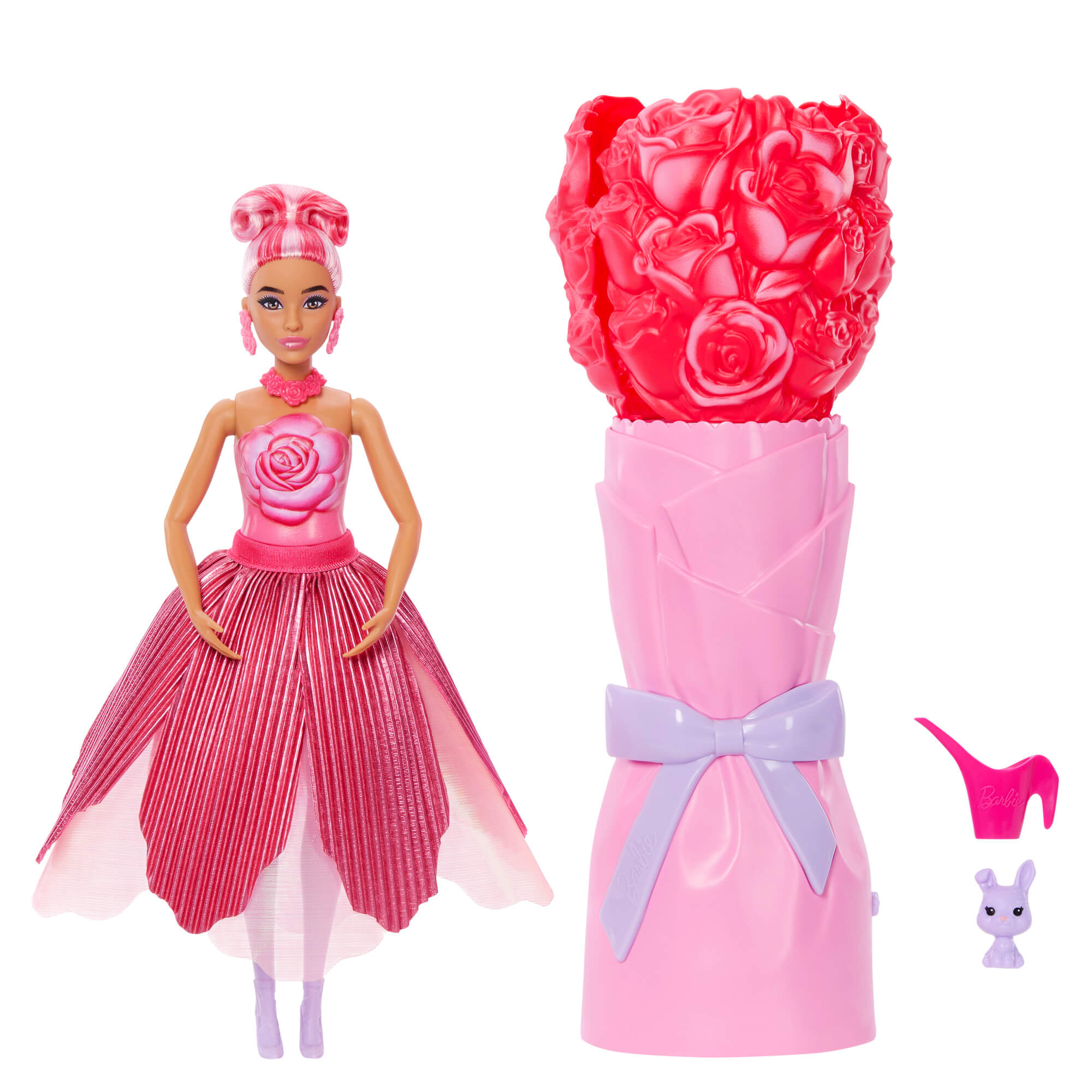 BARBIE ROSE SURPRISE lėlė gėlėje (JMF59)