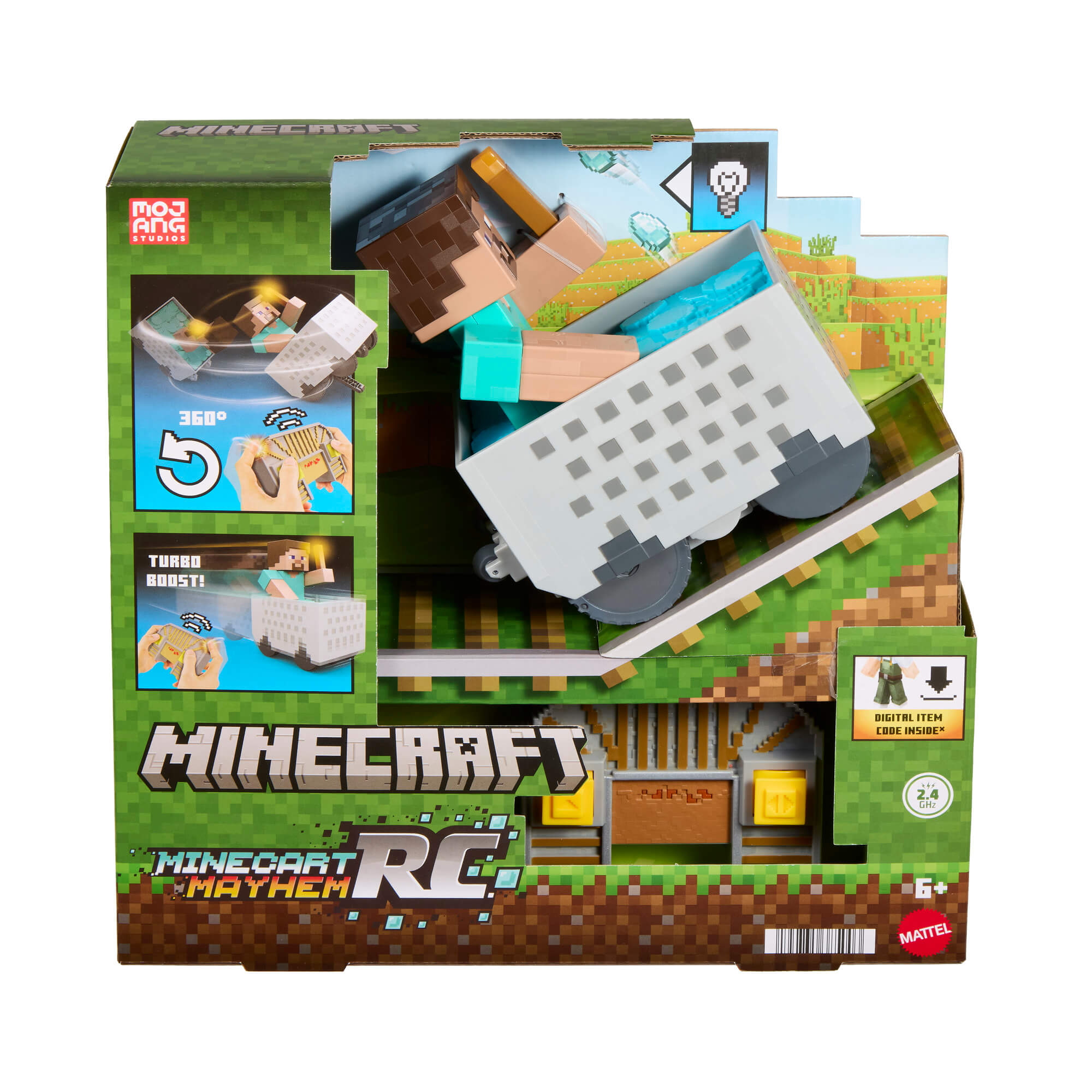 MINECRAFT RC valdoma figūrėlė Steve kasyklos vagonėlyje (JMT40)