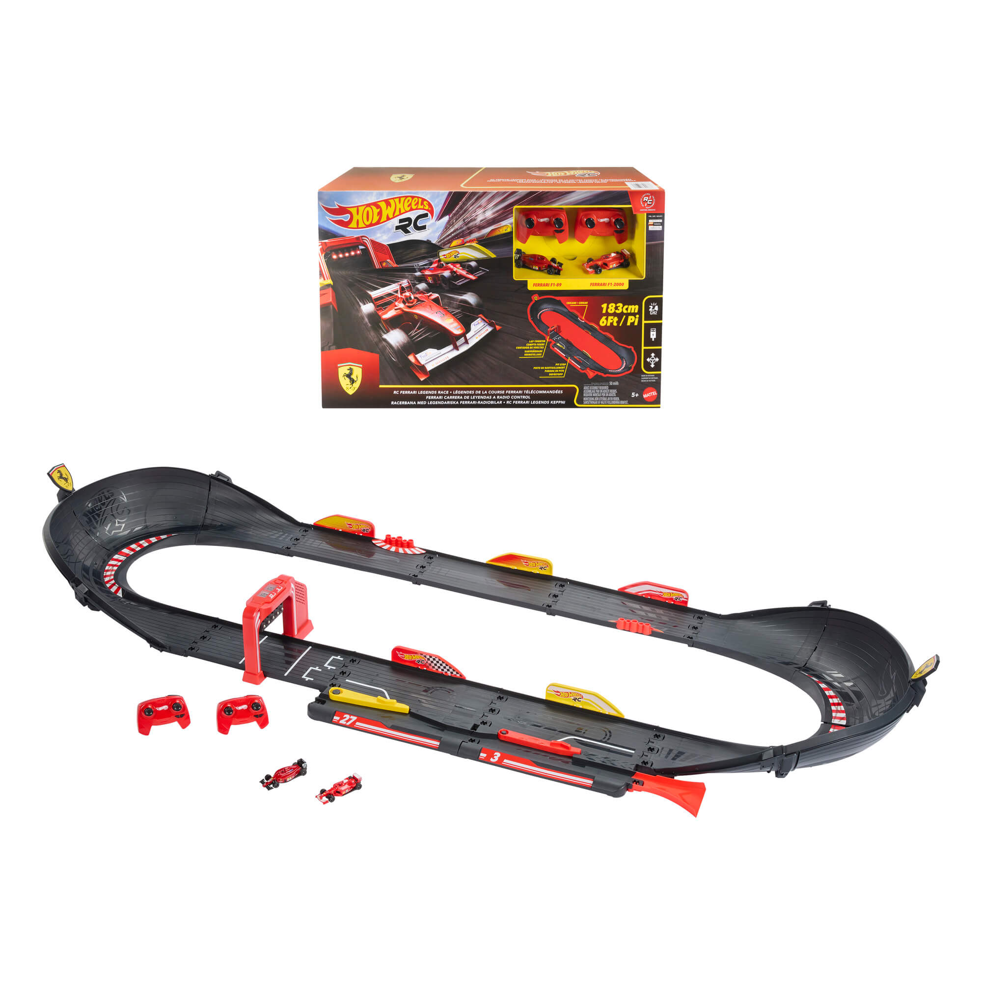 HOT WHEELS RC lenktynių trasa su 2 Ferrari bolidais (JTF40)