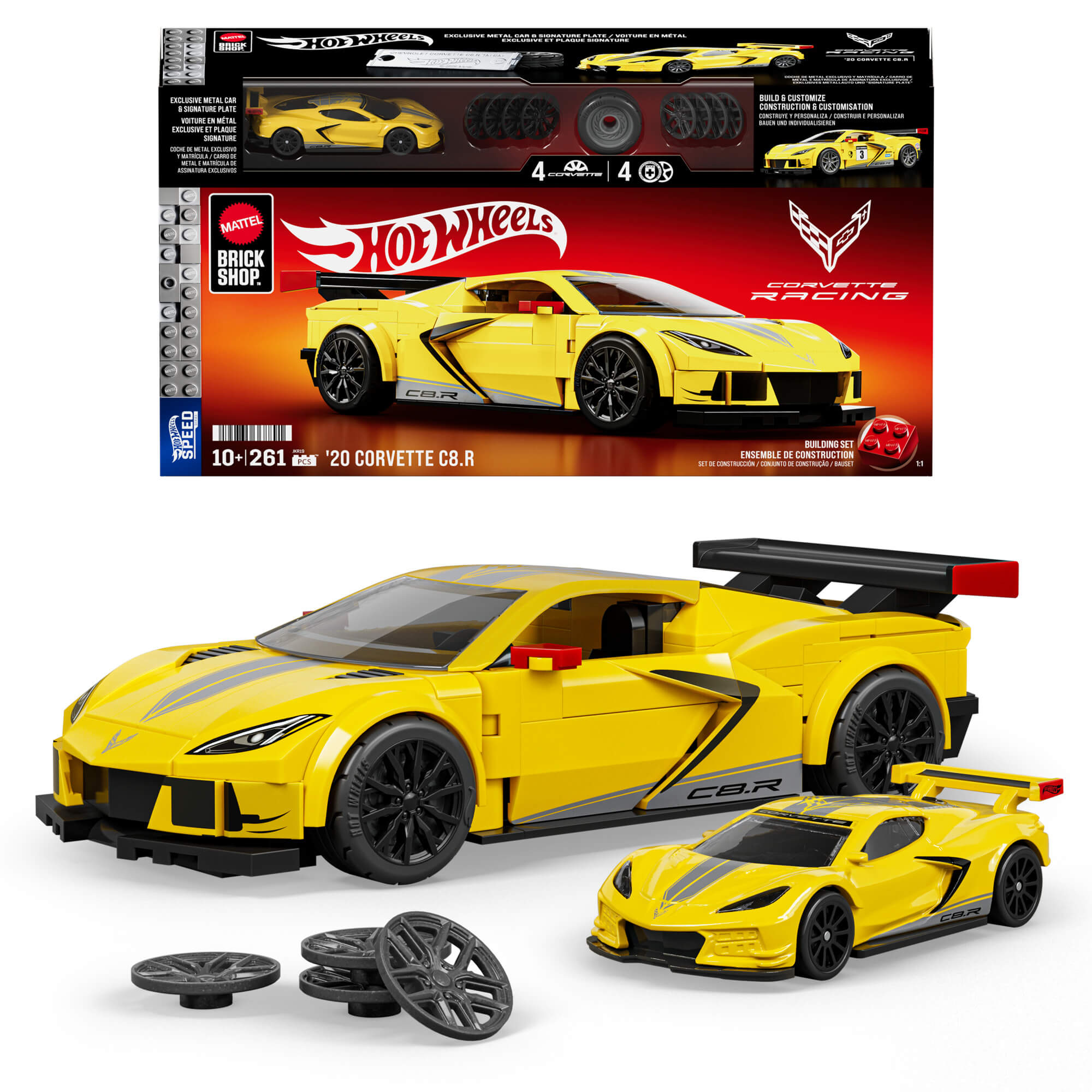 MATTEL BRICK SHOP HOT WHEELS '20 Corvette C8.R konstruktorius (JKR19)